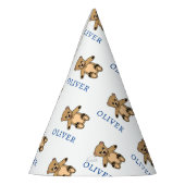 かわいいテディベアキッズネーム誕生日 パーティーハット (左)