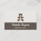 かわいいテディベアキッズベビーシッタープロフェッショナルブラウン 名刺 (正面)