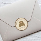 かわいいテディベアキュブベビーファースト誕生日ありがとう ラウンドシール