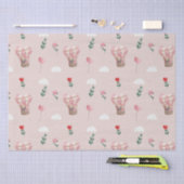 かわいいテディベアギフトバルーンバレンタインデー 薄葉紙 (クラフト)