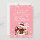 かわいいテディベアクリスマスパーティー 招待状 (裏面)