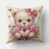 かわいいテディベアクリップアート装飾用クッション クッション (裏面)