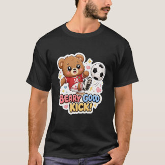 かわいいテディベアサッカー選手Tシャツデザイン Tシャツ