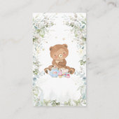 かわいいテディベアシックなハイティーベビーブックベビー エンクロージャーカード (裏面)