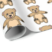 かわいいテディベアスケッチパターンキッズ ラッピングペーパー (ロールコーナー)