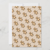 かわいいテディベアスケッチベージュボーイガール誕生日 招待状 (裏面)