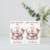 かわいいテディベアズキッズバレンタイン教室カード ポストカード (スタンド正面)