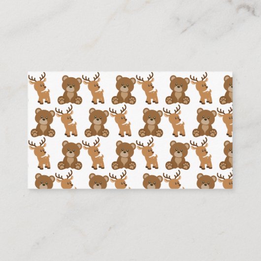 かわいいテディベアディアディアおむつラッフルベビーシャワーガム エンクロージャーカード (裏面)