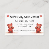 かわいいテディベアデイサービスセンターベイビーシッター 名刺 (裏面)