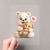 かわいいテディベアデザイン アクリル招待状 (インサイチュ (ポータブル))