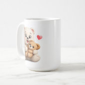 かわいいテディベアデザイン コーヒーマグカップ (正面左)