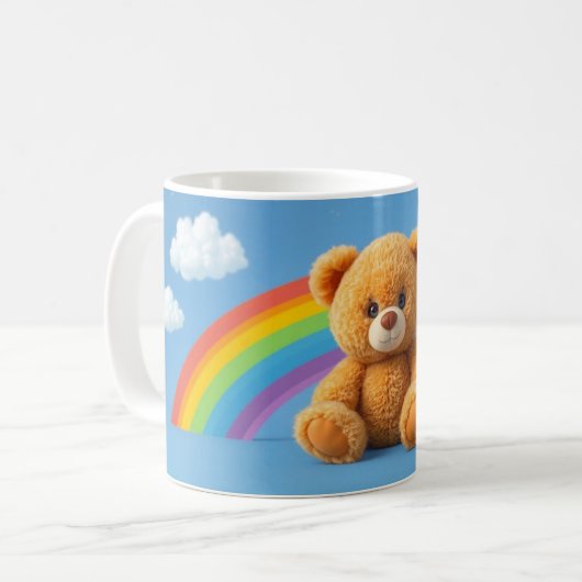 かわいいテディベアデザイン コーヒーマグカップ (正面左)