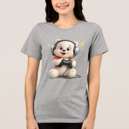かわいいテディベアデザイン トライブレンドTシャツ
