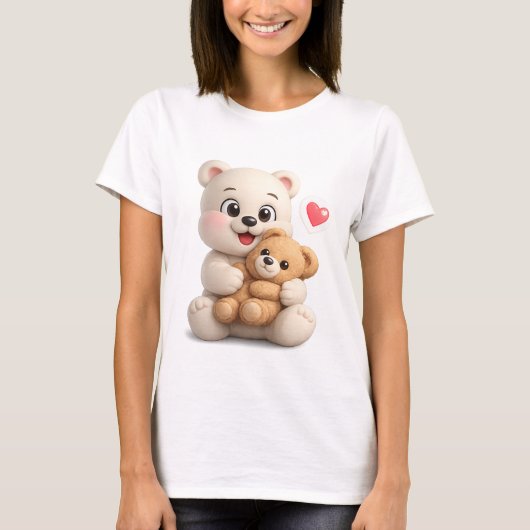 かわいいテディベアデザイン Tシャツ (正面)