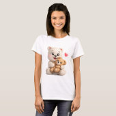 かわいいテディベアデザイン Tシャツ (正面フル)