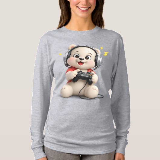 かわいいテディベアデザイン Tシャツ (正面)