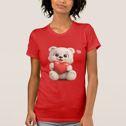 かわいいテディベアデザイン Tシャツ (正面)