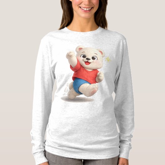 かわいいテディベアデザイン Tシャツ (正面)
