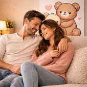 かわいいテディベアハグポスター ポスター