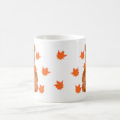 かわいいテディベアハッピーサンクスギビングカボチャ離れの コーヒーマグカップ (中央)