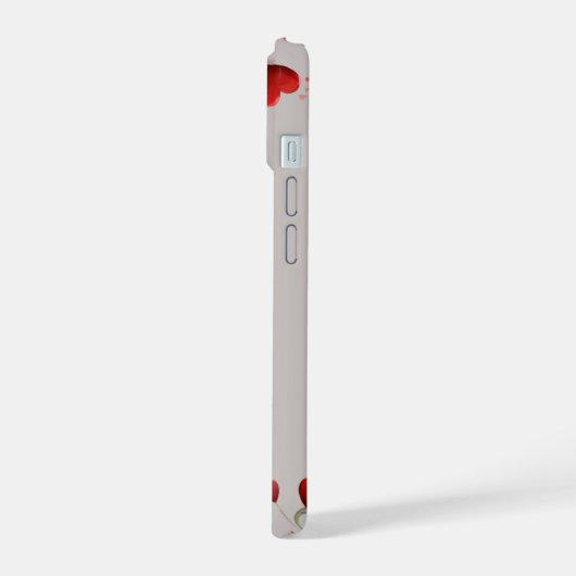 かわいいテディベアハートレッドローゼバレンタインデー iPhone 15ケース (左側面)
