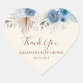 かわいいテディベアバルーンブルーバラズボホフローラ ハートシール (正面)