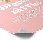 かわいいテディベアバルーンベビーガールおむつラッフル ポスター (角)