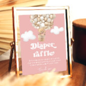 かわいいテディベアバルーンベビーガールおむつラッフル ポスター