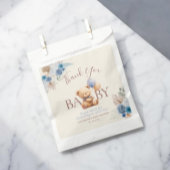 かわいいテディベアバルーンボホブルーバラベビーシャワー フェイバーバッグ