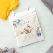 かわいいテディベアバルーンボホブルーバラベビーシャワー フェイバーバッグ