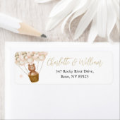 かわいいテディベアバルーン差出人住所 ラベル (インサイチュ)