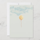 かわいいテディベアバルーン水彩赤ちゃんシャワー 招待状 (裏面)