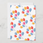 かわいいテディベアバルーン男の赤ちゃんベビーシャワー 招待状 (裏面)