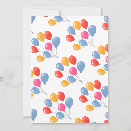 かわいいテディベアバルーン男の赤ちゃんベビーシャワー 招待状 (裏面)