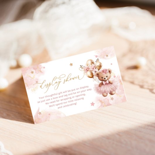 かわいいテディベアバルーン表示シャワー エンクロージャーカード
