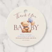 かわいいテディベアバルーンbohoブルーバラフローラ フェイバータグ (正面)