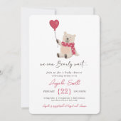 かわいいテディベアバーリーウェイベビーシャワー招待状 招待状 (正面)