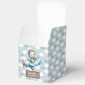 かわいいテディベアパイロットブルーベビーパーティーフェイスボックス フェイバーボックス (オープン)