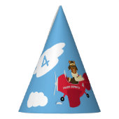 かわいいテディベアパイロット名前をカスタムするアンドエイジ誕生日 パーティーハット (左)