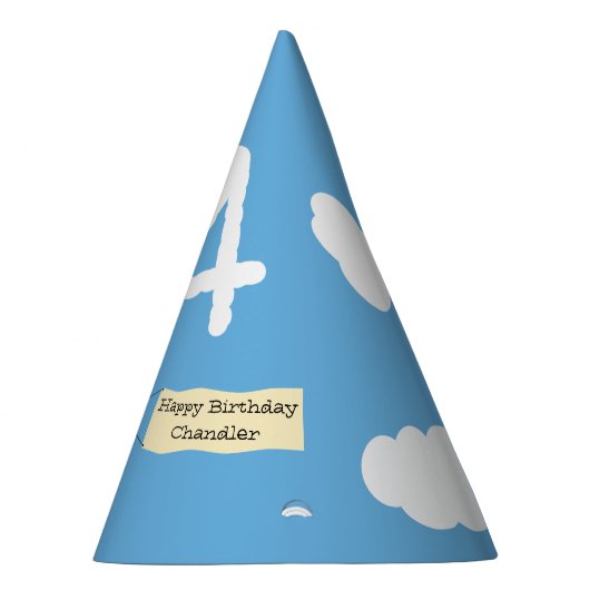 かわいいテディベアパイロット名前をカスタムするアンドエイジ誕生日 パーティーハット (右)