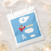 かわいいテディベアパイロット名前をカスタムするアンドエイジ誕生日 フェイバーバッグ (クリップ留めされた状態)