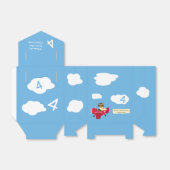 かわいいテディベアパイロット名前をカスタムするアンドエイジ誕生日 フェイバーボックス (折り畳みなし)