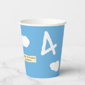 かわいいテディベアパイロット名前をカスタムするアンドエイジ誕生日 紙コップ (裏面)