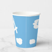 かわいいテディベアパイロット名前をカスタムするアンドエイジ誕生日 紙コップ (右)