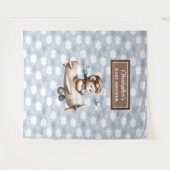 かわいいテディベアパイロット少年シャワーお祝い看板 タペストリー