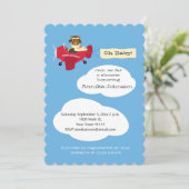 かわいいテディベアパイロット男女兼用機 招待状 (スタンド正面)