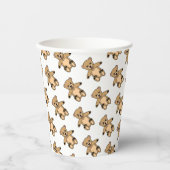 かわいいテディベアパターン子供の誕生日パーティー 紙コップ (正面)