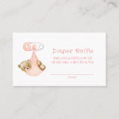 かわいいテディベアパンクピーチガールおむつラッフル 名刺 (正面)