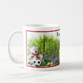 かわいいテディベアパーソナライズされたのピクニックマグ コーヒーマグカップ (左)