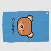 かわいいテディベアパーソナライズされた ゴルフタオル (横)